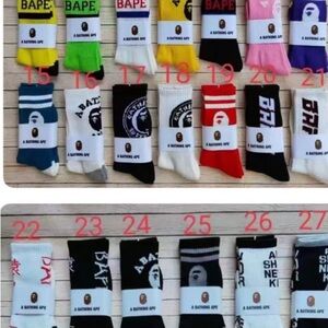 Bape Men's Vibrant Casual Socks Collection